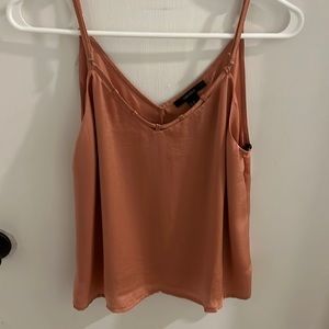 Salmon silk tank top